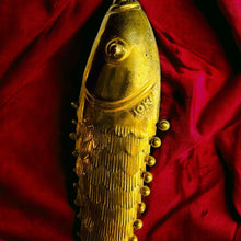 Load image into Gallery viewer, Antique 14k Gold Articulated Fish Earrings LARGE 68mm Victorian Oriental 6.1g