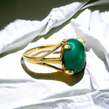 Load image into Gallery viewer, Antique 14k Gold Natural Turquoise Ring Sz 5.25 Victorian Era Cabochon Ring 2.2g Southwestern Cowgirl Cowboy Ring Rodeo Ring 585 Gold