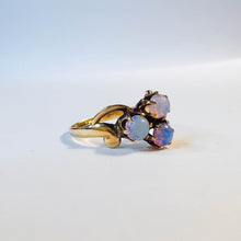 Load image into Gallery viewer, Antique Victorian 14k Yellow Gold Opal Ring Size 4.5 Estate Cluster Ring 1.2gm
