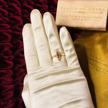 Load image into Gallery viewer, Antique 10k Gold Ruby Diamond Navette Ring Size 7 Rose Cut Gems Victorian 2.4g