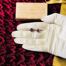Load image into Gallery viewer, 18k Gold Natural Amethyst Earrings 3CTTW Stud Earrings Solid 750 Gold 1.6g