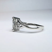 Load image into Gallery viewer, 10k White Gold Aquamarine 1/2 CT T.W. Diamond Engagement Ring Set Twist Sz 7