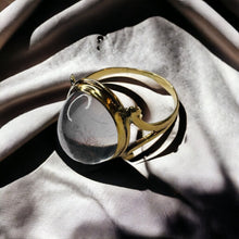 Load image into Gallery viewer, Antique 10k Gold Pools of Light Rock Crystal Cabochon Ring RARE Victorian Sz 5