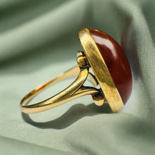 Load image into Gallery viewer, Antique 10k Gold Carnelian Ring size 6 Victorian Cabochon Ring 3.8g