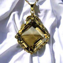 Load image into Gallery viewer, 18k Gold Antique Citrine Necklace 29" Art Nouveau Hawaiian Heirloom 14.7g