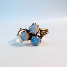 Load image into Gallery viewer, Antique Victorian 14k Yellow Gold Opal Ring Size 4.5 Estate Cluster Ring 1.2gm