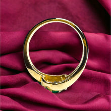 Load image into Gallery viewer, 0.35ctw Oval Natural Emerald & Diamond Ring 14k Yellow Gold Size 9.25 3.33g