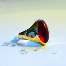 Load image into Gallery viewer, Antique Georgian 10k Yellow Gold 3carat Carnelian Cabochon Ring Size 8 5.4g