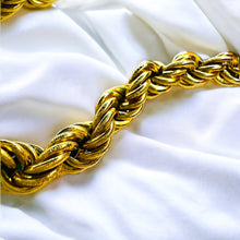 Load image into Gallery viewer, Vintage 14k Yellow Gold 6mm Rope Bracelet 7.25" Hand Crafted Cable Rings 4.5g