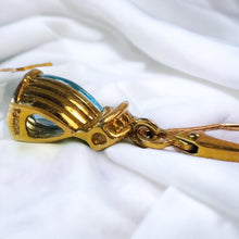 Load image into Gallery viewer, 10k Yellow Gold 2ctw Natural Paraiba Apatite & Diamond Drop Dangle Earrings 2.5g