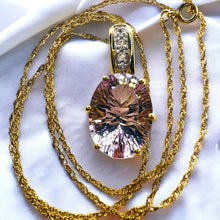 Load image into Gallery viewer, REAL 14k YELLOW GOLD Brazilian 4.4cttw ROSE DE FRANCE AMETHYST Necklace 18" 4.3g