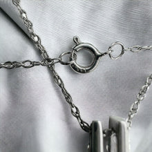 Load image into Gallery viewer, 14k White Gold Natural Pink Tourmaline Diamond Necklace 18" Cushion Cut Bar Set