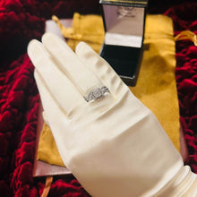 Load image into Gallery viewer, 10k White Gold Square Pave Diamond Ring Bridal Set Size 6.25 1/3ctw Twist Shank