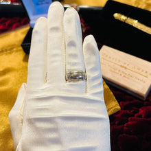 Load image into Gallery viewer, 10k White Gold Ring Size 7 Shrimp Ring Modern Brushed Gold Dinner Ring 2.5g