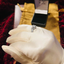 Load image into Gallery viewer, 10k White Gold Square Pave Diamond Ring Bridal Set Size 6.25 1/3ctw Twist Shank