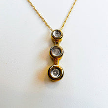 Load image into Gallery viewer, Diamond Necklace 18" 10K Yellow Gold .15CT Journey Pendant Estate Vintage 1.3g