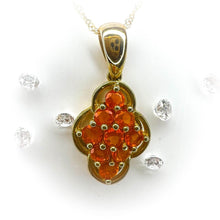 Load image into Gallery viewer, 10k Yellow Gold Opal Necklace 18" .35CT Estate Jewelry Orange Mexican Opal 1.8g