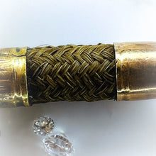 Load image into Gallery viewer, Antique 18th Century 14k Gold Woven Hair Cross Necklace 19" Mourning Jewelry