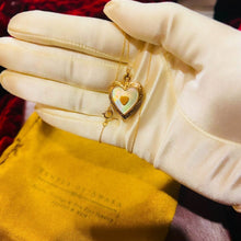 Load image into Gallery viewer, 10k Yellow Gold Locket Necklace 16" 3.4g Rainbow Mother Of Pearl Heart Pendant