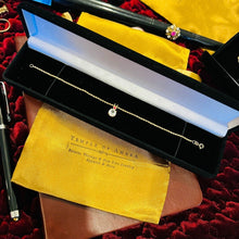 Load image into Gallery viewer, 10k Yellow Gold Ruby & White Quartz Rope Bracelet 7" Dainty Vintage Estate 2.3g