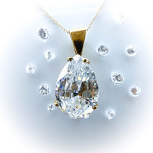 Load image into Gallery viewer, 10k Yellow Gold Necklace 19" 9.2CT Lab Diamond Pear Cut Estate Find 3.1g