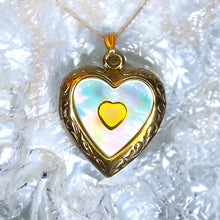 Load image into Gallery viewer, 14k Yellow Gold Locket Antique Locket Victorian Era Heart Pendant 10k Yellow Gold Mother Of Pearl Heart Necklace Rainbow Necklace Anniversary Gift for Wife For Girlfriend Birthday Gift for Daughter Mothers Day Gift Best Valentines Day Gift engagement rings rings watch gold diamond choker wedding rings pearl jewellery promise rings earrings bracelet necklace cz silver jewelry stores diamond rings charms mens wedding bands pendant bangles gold chain beads jared jewelry diamond earrings