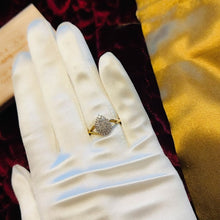 Load image into Gallery viewer, 10k Yellow Gold Diamond Ring Size 7 .20cttw Wedding Ring Pear Shaped Cluster Ring 1.8g