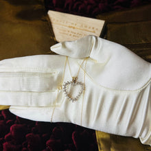 Load image into Gallery viewer, 10k Yellow Gold .75CTW Cluster Heart Diamond Necklace 18" Romantic Pendant 2.3g