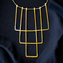 Load image into Gallery viewer, 14k Yellow Gold Square Necklace Chevron Necklace Vintage Necklace Bib Solid Gold engagement rings rings watch gold diamond choker wedding rings pearl jewellery promise rings earrings bracelet necklace cz silver jewelry stores diamond rings charms mens wedding bands pendant bangles gold chain beads jared jewelry diamond earrings Anniversary Gift for Wife Best GIft for