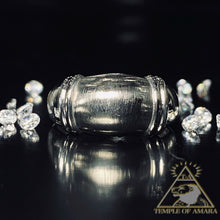 Load image into Gallery viewer, 10k White Gold Ring Size 7 Shrimp Ring Modern Brushed Gold Dinner Ring 2.5g