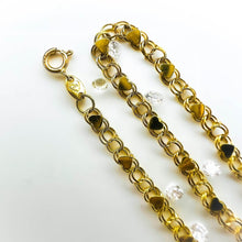 Load image into Gallery viewer, Solid 10k Yellow Gold Heart Bracelet 7.35" Fancy Gold Chain 3.5mm Estate 1.6g