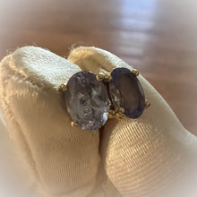 Load image into Gallery viewer, Natural Tanzania Mined Alexandrite Tanzanite Earrings 10k Yellow Gold 1.88cttw Bi Color Color Changing Studs 1.2g