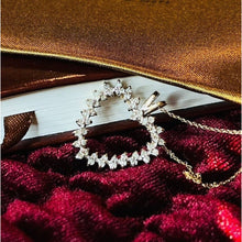 Load image into Gallery viewer, 10k Yellow Gold .75CTW Cluster Heart Diamond Necklace 18" Romantic Pendant 2.3g