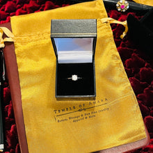 Load image into Gallery viewer, Antique White Sapphire Ring Size 6.75 14k White Gold 1.61CT Edwardian Old Mine