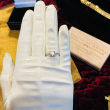 Load image into Gallery viewer, Antique White Sapphire Ring Size 6.75 14k White Gold 1.61CT Edwardian Old Mine