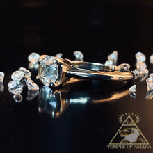 Load image into Gallery viewer, Antique White Sapphire Ring Size 6.75 14k White Gold 1.61CT Edwardian Old Mine