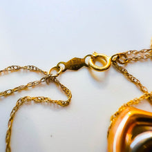 Load image into Gallery viewer, 14k Yellow Gold Necklace Tricolor Hearts 18" Love Anniversary Necklace 1.6g