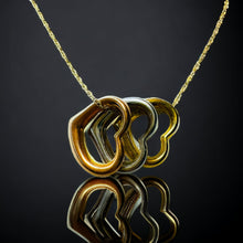 Load image into Gallery viewer, engagement rings rings watch gold diamond choker wedding rings pearl jewellery promise rings earrings bracelet necklace cz silver jewelry stores diamond rings charms mens wedding bands pendant bangles gold chain beads jared jewelry diamond earrings Tri Tone Gold Heart Necklace 14k Gold Necklace Solid Gold Romantic Triple Heart Charms Anniversary Gift for Wife For Girlfriend Best Gift for Birthday for Daughter Best Mothers Day Gifts Puffy Heart Pendant Rose Gold Jewelry White Gold Real Gold Vintage