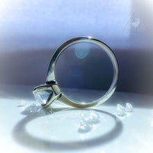 Load image into Gallery viewer, Antique White Sapphire Ring Size 6.75 14k White Gold 1.61CT Edwardian Old Mine