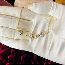 Load image into Gallery viewer, 10k Yellow Gold Necklace 17" 2mm Rope Chain Flower Pendant Estate Vintage 2.7g