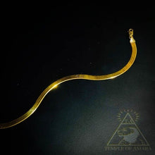 Load image into Gallery viewer, 10k Yellow Gold Herringbone Bracelet Greek Key Bracelet 7.25" 4mm Wide 3.1g