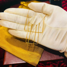 Load image into Gallery viewer, Solid 14k Yellow Gold Bib Necklace 18" 2.8g Large Triple Rectangle Square Estate