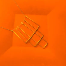 Load image into Gallery viewer, Solid 14k Yellow Gold Bib Necklace 18" 2.8g Large Triple Rectangle Square Estate