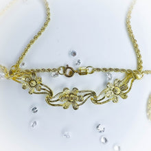 Load image into Gallery viewer, 10k Yellow Gold Necklace 17" 2mm Rope Chain Flower Pendant Estate Vintage 2.7g