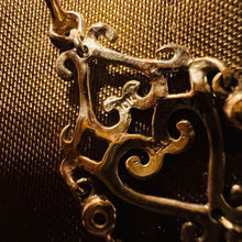 Load image into Gallery viewer, Earrings 10k Yellow Gold Blue Topaz Dangle Earrings Briolette 4.5ctw Ornate 3.5g