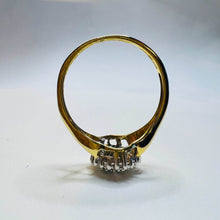 Load image into Gallery viewer, 10k Yellow Gold Diamond Ring Size 7 .20cttw Wedding Ring Pear Shaped Cluster Ring 1.8g