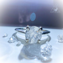 Load image into Gallery viewer, Antique White Sapphire Ring Size 6.75 14k White Gold 1.61CT Edwardian Old Mine