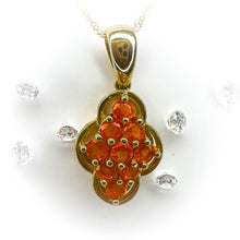 Load image into Gallery viewer, 10k Yellow Gold Opal Necklace 18" .35CT Estate Jewelry Orange Mexican Opal 1.8g