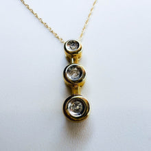 Load image into Gallery viewer, Diamond Necklace 18" 10K Yellow Gold .15CT Journey Pendant Estate Vintage 1.3g
