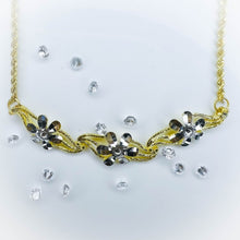 Load image into Gallery viewer, 10k Yellow Gold Necklace 17" 2mm Rope Chain Flower Pendant Estate Vintage 2.7g